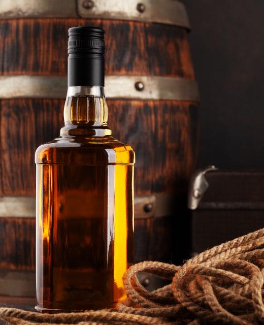 premium whisky bottle derived from aged cask presentation