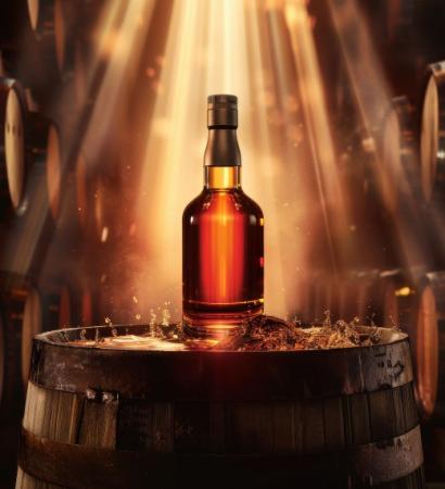 premium whisky bottle dark luxury presentation display